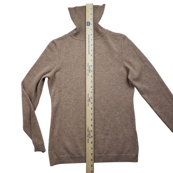 Charter Club Luxury Cashmere Sweater Womens Small Tan Knit Roll Turtle Neck - Picture 9 of 10